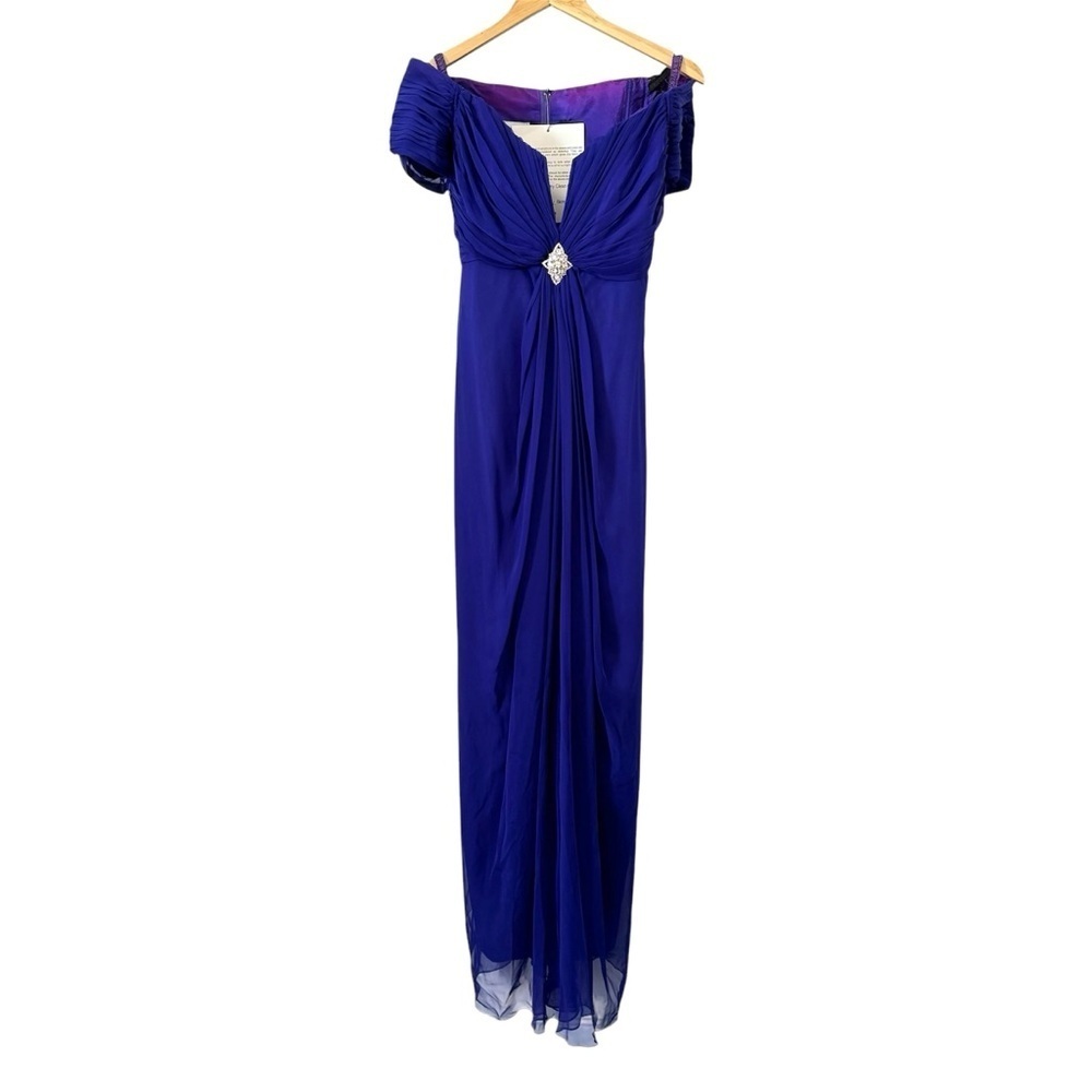 Vintage Tadashi Evening Gown Royal Purple Rhinestone Special Occasion Dress XS/S